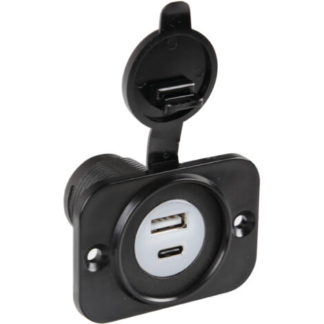 Ext-12, doppia presa Usb A + Usb C, montaggio ad incasso, 12/24V (1/4)
