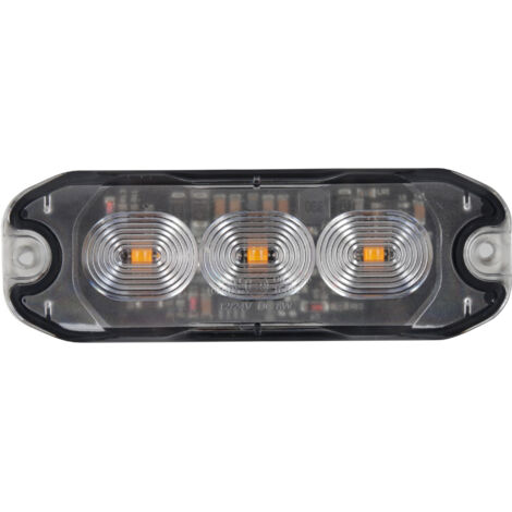 Luce di segnalazione multifunzione a 3 Led, 9/32V - 80x29 mm - Arancio (1/4)