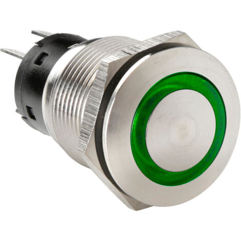 Interruttore a pulsante con spia a Led, 12/24V - Verde (1/5)