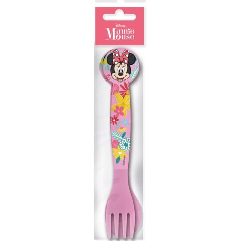 TATAWAY Disney Set 2 posate rosa per bambine in plastica Minnie Mouse forchetta (1/4)