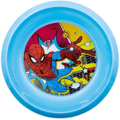 TATAWAY Marvel Ciotola blu per bambini in plastica Spiderman resistente (1/3)