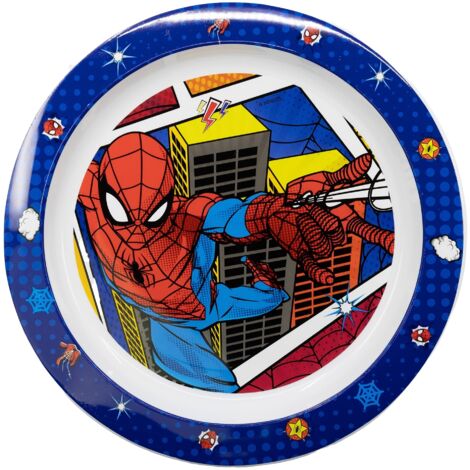 STOR Piatto Piano Bambini Marvel Spiderman in plastica senza BPA adatto (1/2)