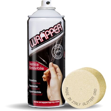 Wrapper, pellicola spray rimovibile, 400 ml - Glitter oro (1/2)