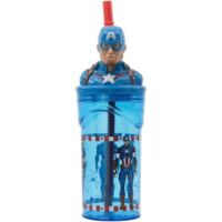 STOR Bicchiere Originale Marvel Captain America da 360 ML per bambini Scuola