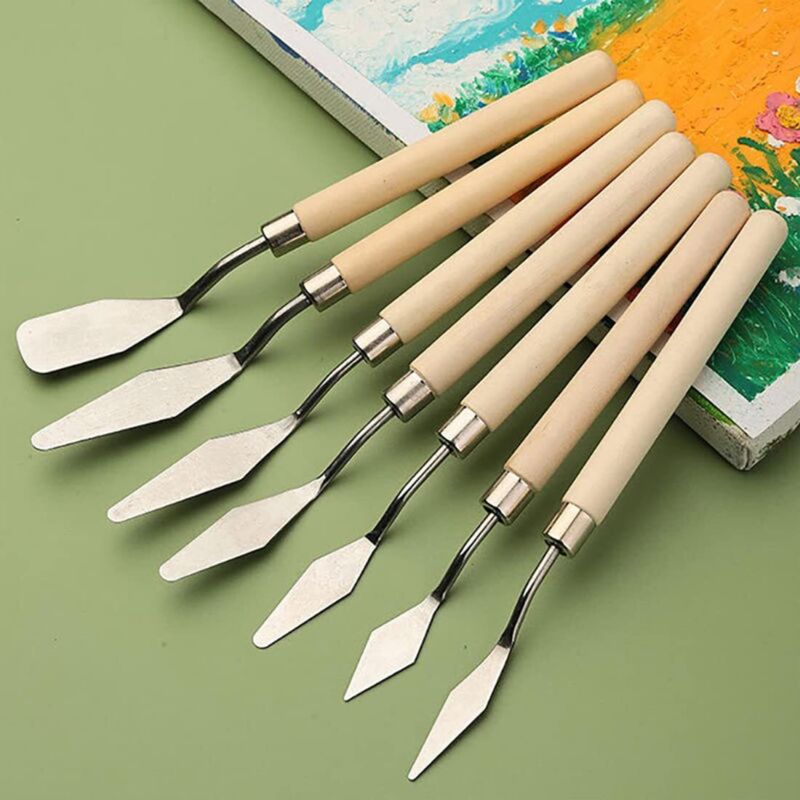 Lot De 3 Couteaux à Palette En Acier Inoxydable - Tailles Petit, Moyen, Grand Avec Manche En Bois De Hêtre