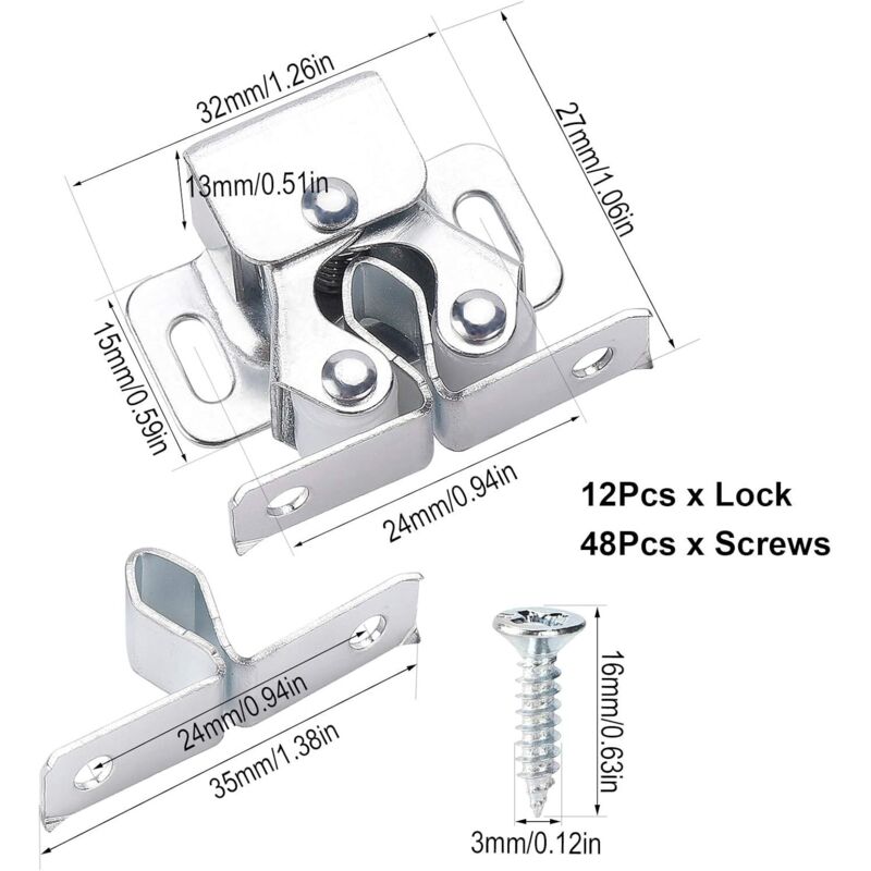Door Lock 2 Loquets Porte Avec Cadenas - Acier Inoxydable 127 Mm Et 106 Mm - Pour Portail, Abri, Armoire - Noir Loquet Porte Exterieur