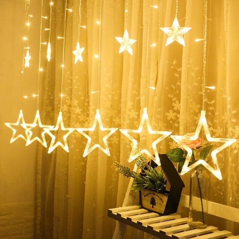 Guirlande Lumineuse étoiles LED - 7 Mètres, 238 LEDs Blanc Chaud - 8 Modes, Connectable - Pour Noël, Mariage, Décoration - 6