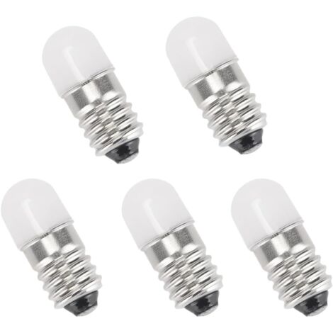 5 ampoules LED avec culot E10 0,5 W 12 V blanc froid lampe de poche pour phare mini lampe de poche remplace 6000 K (5) [Classe énergétique G]