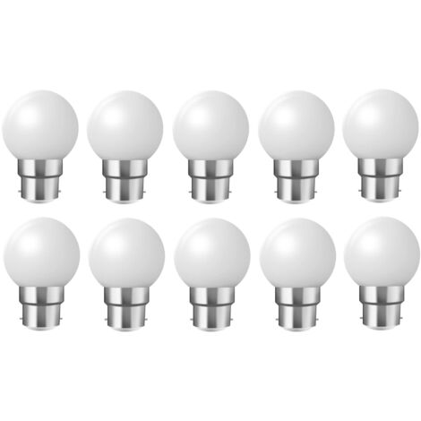 Ampoules à baïonnette B22 - Paquet de 10 ampoule LED feston 2W(équivalent 20W),ampoule à économie d'énergie Golfball,ampoules BC Party Small/mini，blanc chaud [Classe énergétique B]