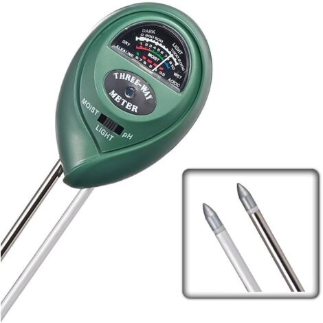 3-in-1 Soil Moisture Meter with Humidity, Soil Moisture Meter, Light and PH Function Test for pH Acidity, Moisture and Sun Testing for Gardening, Agriculture