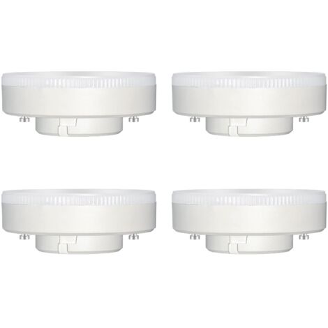 Ampoule GX53 LED 9W, Blanc Froid 6000K, 180°, Équivalent Lampe GX53 CFL & Halogène, 800LM, Non-dimmable, Spot LED Encastrable pour Meuble Cuisine/Plafond/Armoire, lot de 4 [Classe énergétique F]