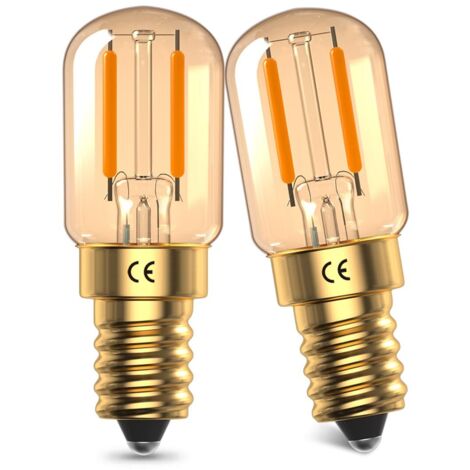 E14 Ampoule LED, 1W Mini Couleur Ambre Verre Ampoule, Lumière Douce Blanc Chaud 2200K, Equivalent 10W-15W, Ampoule à Filament LED E14, Non Dimmable, 95 Lumens, 2 Paquets [Classe énergétique A]