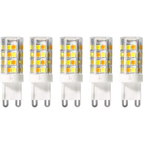 G9 LED Tri-Couleurs 2700K 4000K 6000K Ampoules Chaud Naturel Froid 5W Équivalent à Halogène 50W 450 Lumen Pour Plafonnier Spots Lustre Cuisine Salle Bain Non Dimmable 220V 230V Lot de 5