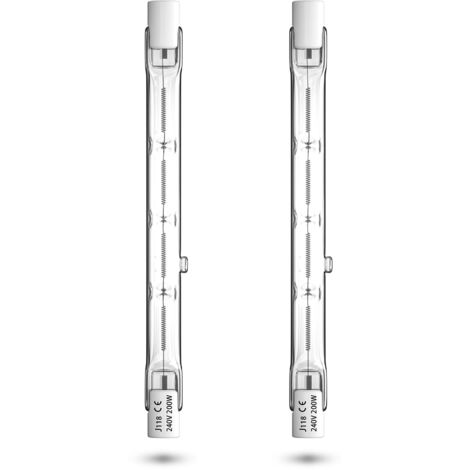 200W R7s 118mm Ampoule Halogène Linéaire, J118 Dimmable 3900lm Blanc Chaud 2800K Ampoule Halogène Crayon pour l’éclairage de maison, travail, sécurité, lampadaire, etc (2pcs)