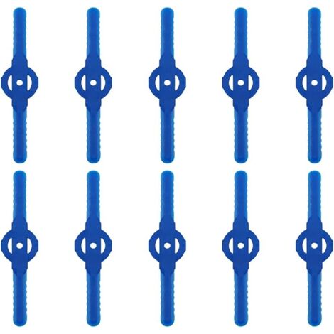 Lame plastique coupe bordure, 10 pcs Lames En Plastique Cutter Remplacer Pour ensemble doutils de coupe-herbe sans fil, remplacement de lames de coupe de tondeuse à gazon en plastique(bleu) (1/5)