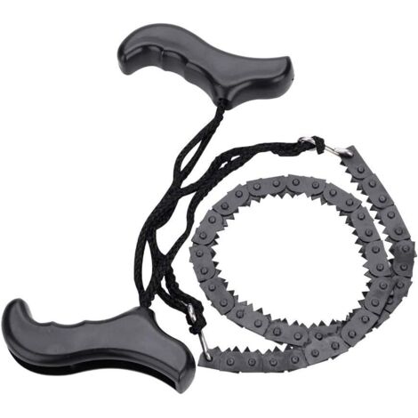 Camping Poche tronçonneuse Scie à chaîne de Poche Main Tronçonneuse avec poignées en acier lame replacement pour la survie Gear, le camping, la chasse(48cm)