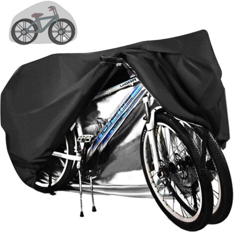 Bâche de protection pour 2 vélos - Imperméable - Tissu Oxford 210D respirant avec œillets de verrouillage - 200 x 85 x 110 cm - Pour VTT et course