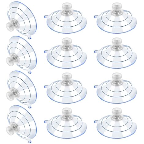 Aougo – Lot de 12 ventouses en PVC transparent – Fixation solide avec vis métalliques – Pour surfaces lisses et propres – Charge maximale élevée - 60M5-10