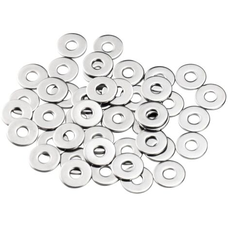 Rondelles Metal M6, Rondelles Plates 50 Pièces, Rondelle Inox M6 x 18mm, Rondelle en 304 Acier Inoxydable DIN9021 / ISO7093, Penny Rondelles pour Vis et écrous