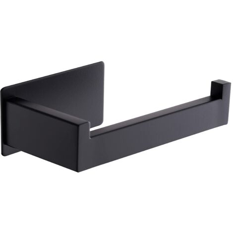 Porte-papier hygiénique auto-adhésif - Sans perçage en acier noir mat en acier inoxydable Porte-papier hygiénique