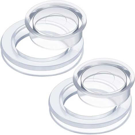 Lot de 3 Ensembles d'anneaux et de Capuchons pour Parasol de Table de terrasse, Ensemble de Bouchons et Capuchons (Transparent) (1/4)
