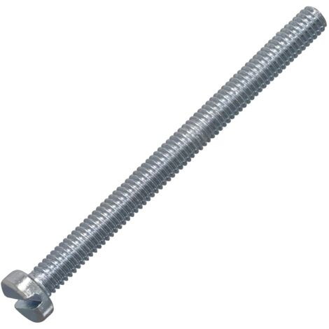 Lot de 20 Vis à métaux à tête cylindrique M4x50 mm à empreinte fendue S - boulon d'assemblage - DIN 84 - dureté 4.8 - en acier zingué - couleur argent