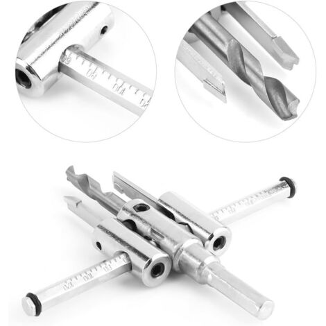Foret de Scie Trépan de Trou Réglable Mèche Extensible à Bois 30-120mm, Perçage à Bois Cloison Sèche, Outils pour Travail du Bois DIY (1/5)
