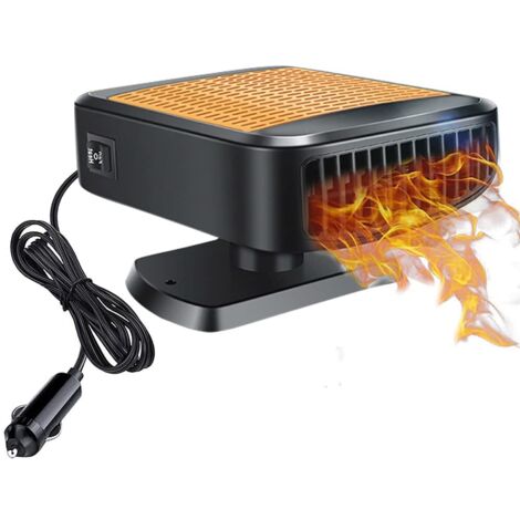 12V Chauffe Voiture, Ventilateur de Chauffage et de Refroidissement 2 en 1, Ventilateur électrique Portable avec Prise Allume-Cigare