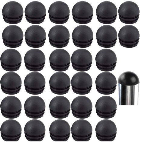 Embout Bouchons pour Tube de Chaise de Rond Noirs Embout Entrant Rond pour Pied de Chaise Embout Pied de Chaise Caoutchouc Pied de Chaise Protection 32 Pièces (22mm)