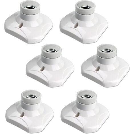 Douille Plafond E27 à Visser, Douille E27 Garage, AC 220-240V, Support Douille pour Ampoule LED, Base Plafonnier Culot E27, Base de Lampe Plastique Blanche pour Lampe au Mur, lot de 6
