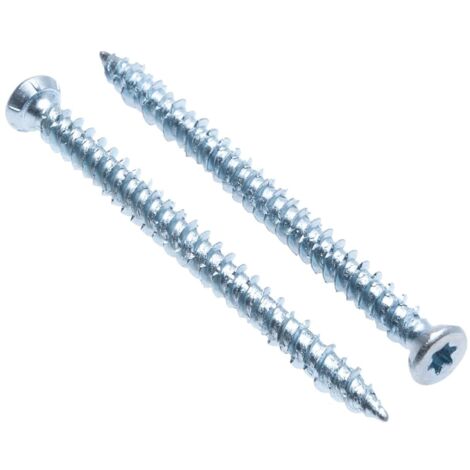 Vis Pour Cadre en Béton Tête et Filetage Autotaraudeur en Acier Trempé Zingué Concrete Screws (Lot de 100) Taille 7.5mm x 52 mm