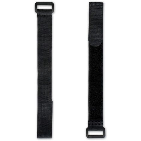 15x bande toison et crochet 40cm avec boucle, noir, 20mm de largeur, Sangle auto-agrippant, attache-câble réutilisable en nylon KKS4015