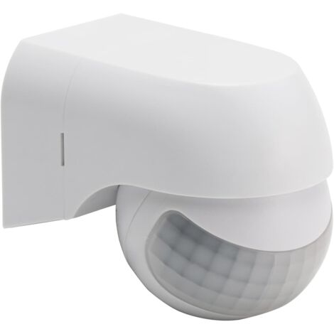1 pièce Capteur de Mouvement Infrarouge PIR étanche IP44 intérieur/extérieur, portée de détection jusqu'à 12 m à 180°, Couleur Blanche