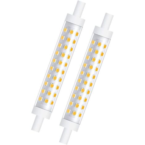 2-PCS 10W R7s 118mm Ampoule LED Dimmable Blanc Chaud 3000K 100W Halogène équivalent Linéaire Double Culot Réflecteur Floodlight pour jardin, public, couloir, lampadaires, projecteurs [Classe énergétiq