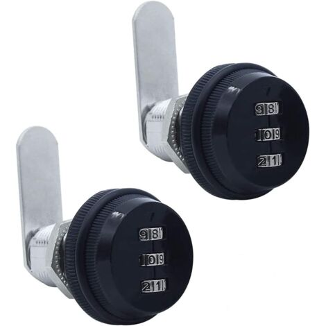 2 Pièces Serrure Codée D’armoires, Serrure à Came à Combinaison, Serrure à Combinaison de Tiroir, pour Armoire Placard Tiroir Boîte Aux Lettres(20mm)