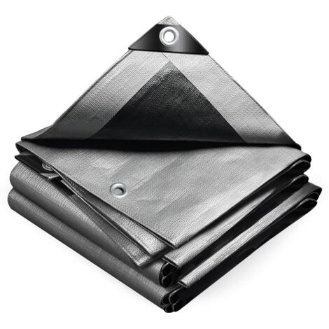 Bâche de Protection en Polyéthylène  Bâche Imperméable Ultra Lourde et Résistante Revêtue des Deux côtés avec Oeillets en Aluminium Couverture Étanche pour Jardin, Piscine 2x3m