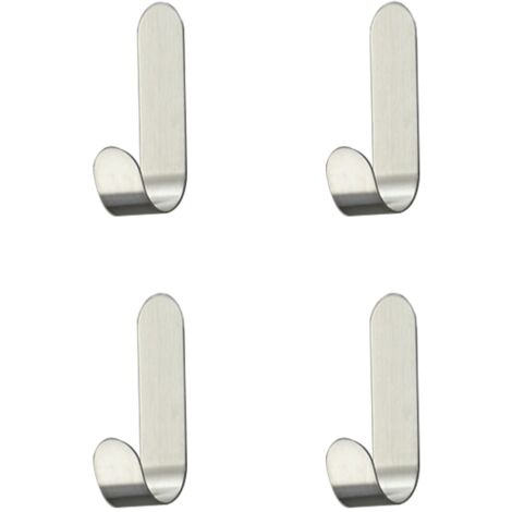 4 Pièces Crochet Adhésif en Acier Inoxydable,Crochets Auto-adhésif Crochet ,pour Serviette, clés, maison, cuisine, salle de bain, anti-rouille et étanche