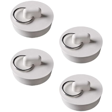 Lot de 4 bouchons de baignoire universels en caoutchouc avec anneau de suspension pour baignoire, cuisine et salle de bain, 48 à 49 mm