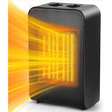 Mini radiateur soufflant à économie d'énergie en céramique avec chauffage rapide de 2 s, protection contre les basculement et la surchauffe, 3 modes, pour salle de bain, bureau, salon