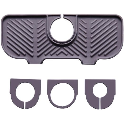 Tapis de Robinet en Silicone,tapis evier cuisine,Tampons de Robinet en Silicone,protege evier,Tapis de Séchage Robinet,Tampon de séchage de l'eau pour Cuisine, Salle de Bain, comptoir(gris)