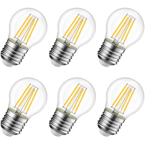 6W Ampoule LED Filament E27 G45, Equivalent à Ampoule Incandescence 60W, 806Lm 2700K Blanc Chaud, Ampoule Edison Vintage, Non Dimmable, Lot de 6 [Classe énergétique D]