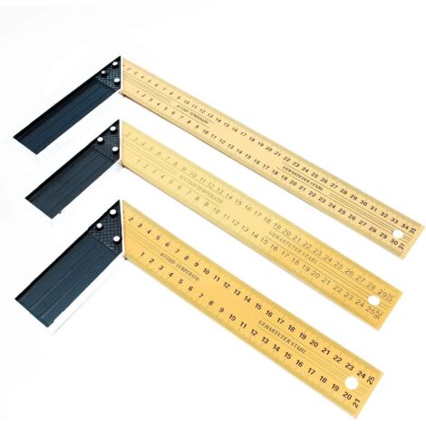 Jeu Équerre Menuisier 3 pcs. 250-350mm 90° Angle de butée Équerre de Charpentier Angle de traçage