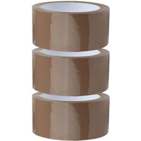 3 rouleaux de ruban adhésif marron de 4,8 cm de large x 1,5 x 100 mètres Ruban d'emballage pour cartons, expédition, manutention Ruban adhésif transparent pour l'emballage et le conditionnement