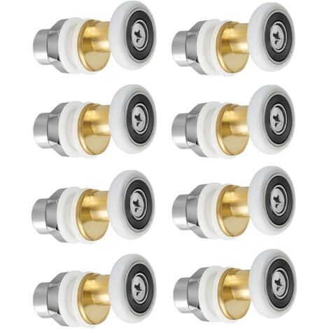 Porte de Douche - Rouleau Roulette Roue pour Porte de Douche Roulettes Coulissantes Porte Roue de Remplacement pour Rouleau 8 pièces 20mm