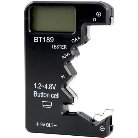 Mini Testeur de Piles Numérique, Testeur de Pile Universel en ABS avec Écran LCD Haute Définition pour Types D CAA N LR44 9V 6F22 pour l'Utilisation la Gestion de Énergies dans Appareils Électroniques