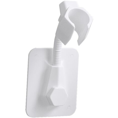 Support Douche Universel, Support Pommeau de Douche Mural, Support de Douche, ABS Réglable, Sans Perçage, Auto Adhésif, Étanche Tournant, pour Baignoire de Salle de Bain (Blanc) (1/5)
