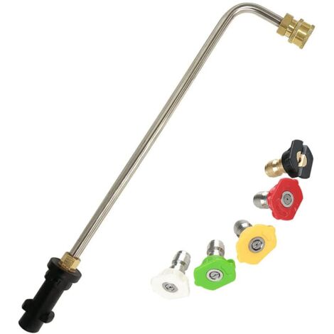 Outils de nettoyage de gouttière pour Karcher K2 K3 K4 K5 K6 K7, lance d'extension de gouttière avec 5 buses de pulvérisation pour nettoyeur haute pression, balai à eau, nettoyeur de châssis (90