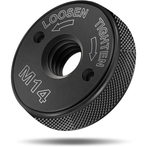 Écrou de serrage rapide SDS Clic M14, pour toutes les meuleuses d'angle AEG, Black & Decker, Dewalt, Flex, Hitachi, Metabo, Makita, etc. (1 écrou de tension), noir