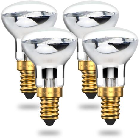 Lampe à Lave 25W E14 R39 Chaud Ampoule à Réflecteur Blanc Chaud SES Petite vis Edison Ampoule à Incandescence Projecteur (Paquet de 4)