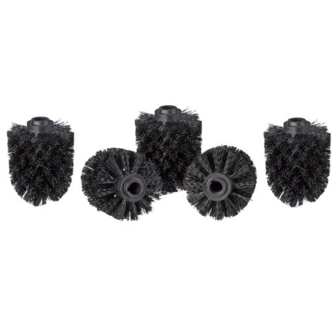Lot de 5 têtes de brosse de toilette, brosses de toilette en vrac avec fil de 12 mm, tête de brosse de rechange diamètre 8 cm, noir (1/5)